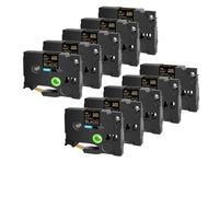 GSwReJ 10PK TZ Cinta de Etiquetas Blanca 231 Compatible con Suministros de Impresora para Cinta TZE 231 12 mm 24 mm 631 431 335 Lael para número de Pieza TZE 231(Gold on Black)
