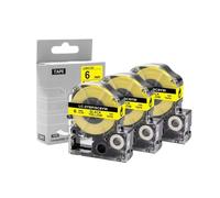 GSwReJ 3PK SC6YW Cinta 6 mm Negro sobre Amarillo Compatible con los Modelos de rotuladoras LW-300 LW-400 LW-700 para el número de Pieza LK-2YBP