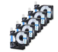 GSwReJ 5pcs Etiquetas estándar compatibles Cinta 12 mm x 7m Cintas D1 Azul en Transparente para LabelManager 100 120p 150 450D Funciona con A45011