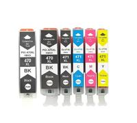 GSwReJ Cartucho de Tinta Compatible para 470 471 PGI-470 CLI-471 para MG6840 MG5740 TS5040 TS6040 Impresoras(5color Puls 1BK)