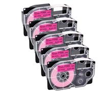 GSwReJ Pinco Fluorescente de 5 Paquetes Etiquetas de 12 mm de 12 mm compatibles con AR-12FPK para impresoras de Etiqueta KL-60 KL-120 KL-HD1 KL-P350W