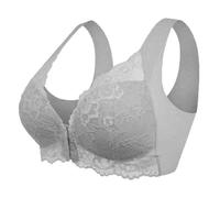 GSXLZ Brasieres De Mujer Sujetadores de Encaje Grandes con Hebilla Frontal sin Aros for Mujer, Ropa Interior cómoda for Dormir, Tallas Grandes L 8XL(Grey,4XL)