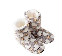 GSXLZ Calcetines Casa 1 par de pantuflas de invierno for mujer, cálidas, acolchadas, gruesas, coloridas, hasta media pantorrilla, antideslizantes.(1 Pair of Brown,EUR 40-43(US8-10))