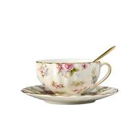 GSXLZ Tazas Te Cafe Juego De Taza Y Platillo For Café, 5 Colores, Cuchara Y Taza De Té(1 PCS,White 1)