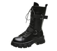 GSXLZ Zapatos Invierno Mujer Botas de mujer for cosplay de primavera, botas altas de cuero de tubo largo, botas de caballero, zapatos de tacón negro clásico(41)