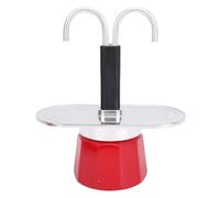 Gsycle 2 Cup Espresso Mocha Pot, 100ml Aluminum Alloy Double Tube Stovetop Coffee Maker Espresso Coffee Pot For Home Travel (Red)