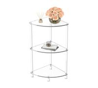 Gsycle 3 Tier End Table, Multifunctional Acrylic Wall Side Table Corner Display Rack for Bedroom Bathroom Living Room