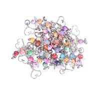 Gsycle 30 PCS Angel Beads Peads Keychain, aleación de zinc Iron Multipurpose Angel Wing Keychain Decorative Charms con cuentas de patrón colorido para bolsas