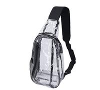 Gsycle Bolso bandolera transparente, mochila cruzada pequeña de PVC aprobada por el estadio, bolso de pecho transparente informal a prueba de agua para senderismo en el estadio o