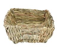 Gsycle Cama de Hierba para Conejos, caña Hecha a Mano, Cueva para Mascotas, Cama para Dormir, Conejos, Cesta de Hierba para Masticar, Juguete para Masticar para Chinchilla, Gato,