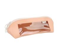 Gsycle Case de lápiz de Cuero, Linda y Visible Gran Capacidad estética Bolsa de lápiz Grande bolsita de Maquillaje pequeño para Bolso Bolso de Cuero para la Oficina de la Escuela Mujer (Rosa)
