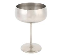 Gsycle Copa de vino de acero inoxidable, 400 ml de capacidad ancha cóctel copa de metal taza de vino de metal coproudores para bocadillos de yogurt ensaladas de dulces