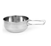 Gsycle Foldable Soup Dish Bowl, Stainless Steel Round Multifunctional Rice Bowl Camping Cup with Handle for Outdoor Hiking Camping (Grande 700ml)
