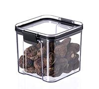 Gsycle Sellado de contenedor de almacenamiento de alimentos, contenedor de cereal de plástico transparente cuadrado soporte de arroz dispensador de harina para bocadillos de productos (700 ml)