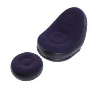 Gsycle Silla de sofá Inflable, Elegante Silla de Tumbona de Flujo Suave y Elegante Sofá Periodista portátil con Taburete para la Sala de Estar al Aire Libre Camping Picnic (Azul Oscuro)