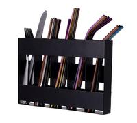 Gsycle Soporte para pajita para armario, 5 compartimentos de hierro, ahorra espacio, para bebidas, organizador de cocina, armario