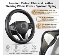 GSYDMHLKP Funda Volante Coche Fibra Carbono, para Opel Combo/Commodore C/Corsa/Crossland X/Frontera 2000-2023 2025 Cuero Sintético Transpirable Antideslizante Accesorios Interior Ergonómico,B
