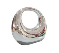 GSYPS Bolso de mano de acrílico con asa superior de luna, elegante bolso de mármol para boda, cóctel y fiesta, B-PLATEADO