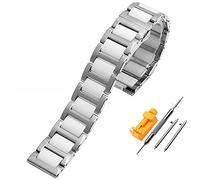 GSZCCZS 12 mm de 14 mm 16 mm 18 mm 20 mm 22 mm de acero inoxidable Reloj Ceramic Store Mujeres Mujeres Band de la banda de acero Band de acero /18 mm/Plata Negro