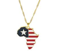 GSZCCZS Africa Map Collar Collar Joyas Ghana Nigeria Congo Sudán Somalia Uganda-Somalia