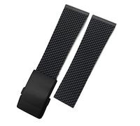 GSZCCZS Banda de reloj de goma 22 mm 24 mm para superocense Avenger Challenger Silicone Woven Wating Watling Rating Strap/Red Silver Letter/24 mm