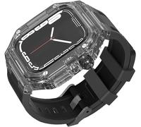 GSZCCZS Banda de reloj de goma+Kit de modificación de caja de reloj transparente, para 8 7 6 SE 5 4 45 mm 44 mm 41 mm de actualización de 40 mm Reemplazar correa