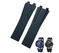 GSZCCZS Banda de reloj de hebilla plegable de acero de goma de 26 mm para accesorios de correa impermeable deportiva marrón negro marrón negro