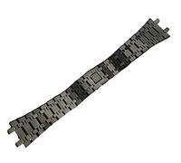 GSZCCZS Banda de reloj de plata de oro negro 21 mm 26 mm Mujeres Pulsera de banda de reloj de acero inoxidable para la correa de roble Royal Hebilla plegable