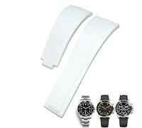 GSZCCZS Banda de vigilancia de goma de 20 mm de 21 mm para Daytona Submariner GMT Yacht-Master Oysterflex Silicona Correa de despliegue Pulseras de hebilla (Color: Rojo Rojo Matte, Tamaño: 20 mm)