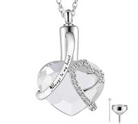GSZCCZS Birthstone Memorial Urn Necklace Always in My Heart Stainless Steel Heart Pendant Waterproof Cremation Jewelry