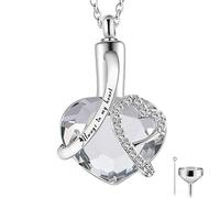 GSZCCZS Birthstone Memorial Urn Necklace Always in My Heart Stainless Steel Heart Pendant Waterproof Cremation Jewelry