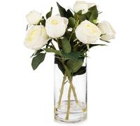 GSZCCZS Bouquet de Flores secas exóticas 9 Cabezas de Flores de Rosas Artificiales, Hermosas Flores de Rosas para los centros de Mesa de decoración de Mesa (champán)