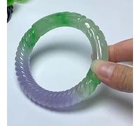 GSZCCZS Brazaletes esmeralda Clase A High Ice Light Green Jade Bracelet Hand Talled Luck (61-62 mm)