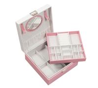 GSZCCZS Caja de Almacenamiento de Joyas Caja de Almacenamiento de Joyas de Estilo Lujoso y Ligero Simple Caja de joyería para Mujer con Lazo Caja de joyería de Cuero de Tres Capas Almacenamiento de