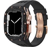 GSZCCZS Caja de reloj de fibra de carbono+kit de modificación del marco de metal de titanio de reloj de fuororubber ， para banda 8 7 6 5 4 SE 44 mm de 45 mm Modificación de bricolaje