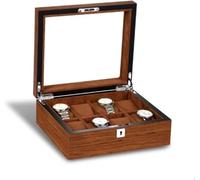 GSZCCZS Caja para Reloj con 5/6/8/10/12/18 Rejillas, Caja de Almacenamiento para Reloj de Madera Mate con Cerradura para Reloj de Hombre, Caja expositora para Ventana de Centro Comercial