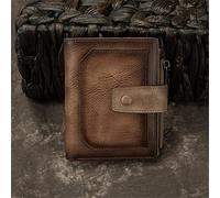 GSZCCZS Cartera Retro para Hombre de 1 Pieza, Cartera Hecha a Mano, Cartera para Hombre, Cremallera con Clip para Billetes Informal Corta (W.12 * 2 * 9 cm)