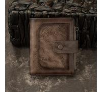 GSZCCZS Cartera Retro para Hombre de 1 Pieza, Cartera Hecha a Mano, Cartera para Hombre, Cremallera con Clip para Billetes Informal Corta (W.12 * 2 * 9 cm)