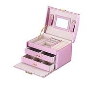 GSZCCZS Caso de joyería de Viaje Almacenamiento de organizadores con Cerradura, Caja de joyería de Viaje de Gran Capacidad Caja de joyeros pequeños para Nacklace (Color: D)