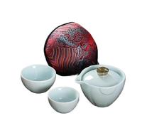GSZCCZS Cerámica de Estilo Chino, Juego de té de té de cerámica de cerámica, Incluye 1 Poo 2 Taza de gaiwán Elegante Hermoso Kung fu Set de té de té de Kung fu