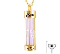 GSZCCZS Colgante de acero inoxidable con forma de reloj de arena atemporal, urna de cremación, soporte para cenizas, joyería conmemorativa, A