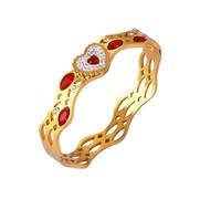 GSZCCZS Colorido brazalete de acero inoxidable para mujeres con capas de caparazón con capas Cz pulsera diseñador de diseñador joya de amado de lujo banquete de boda