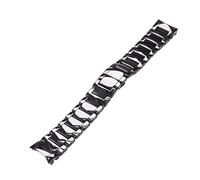GSZCCZS Correa de cerámica de fuego liso negro de 22 mm de 24 mm para el reloj Armani AR1451AR1452AR1475AR1474 Banda de pulsera de pulsera de correa