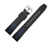 GSZCCZS Correa de goma de goma 20 mm 22 mm de línea negra colorida impermeable Sport Band Relase Relase Bands (negro 2,22 mm)