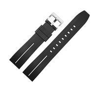 GSZCCZS Correa de goma de goma 20 mm 22 mm de línea negra colorida impermeable Sport Band Relase Relase Bands (negro 2,22 mm)