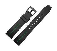 GSZCCZS Correa de goma de goma 20 mm 22 mm de línea negra colorida impermeable Sport Band Relase Relase Bands (negro 2,22 mm)