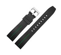 GSZCCZS Correa de goma de goma 20 mm 22 mm de línea negra colorida impermeable Sport Band Relase Relase Bands (negro 2,22 mm)