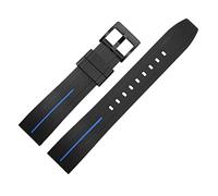 GSZCCZS Correa de goma de goma 20 mm 22 mm de línea negra colorida impermeable Sport Band Relase Relase Bands (negro 2,22 mm)
