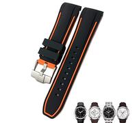 GSZCCZS Correa de reloj de silicona de goma de 23 mm de 24 mm Fit para Tissot T035 T035627 Bandas de reloj de la hebilla de reemplazo de hebilla de mariposa.