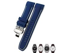 GSZCCZS Correa de reloj de silicona de goma de 23 mm de 24 mm Fit para Tissot T035 T035627 Bandas de reloj de la hebilla de reemplazo de hebilla de mariposa.